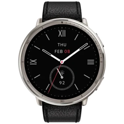 Image de Amazfit Active 2 Round Noir (Noir Leren Bracelet)