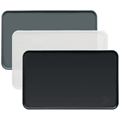 Afbeelding van Basic bakmat van siliconen (60 x 40 cm, zwart) I antislip onderlegger voor hondenbak of kattenbak voeronderlegger hond kat voerbak bakken voermat koffieautomaat