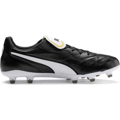 Afbeelding van Puma KING TOP FG Voetbalschoenen met kunststof noppen, Heren, Maat: 40, Black/white Leer en imitatieleer
