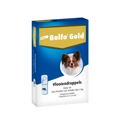 Afbeelding van Bolfo Gold Hond Vlooiendruppels 40: 4 PIPET 0.4 ML (29850)