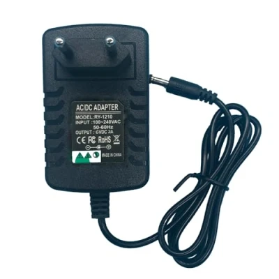 Afbeelding van Lelukee 12 W, DC 6 V, 2 A, compacte universele oplader, multi spanningsadapter, voor kleine elektronische apparaten, wifi router, hub, ledstrip, wisselstroomadapter (EU)