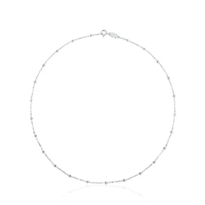 Afbeelding van TOUS Sterling zilveren choker ketting voor dames, 44 cm, zilver, amtrine, zilverkleurig, Ametrine