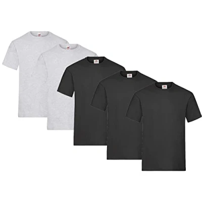 Afbeelding van Fruit of the Loom Set van 5 T shirts voor heren