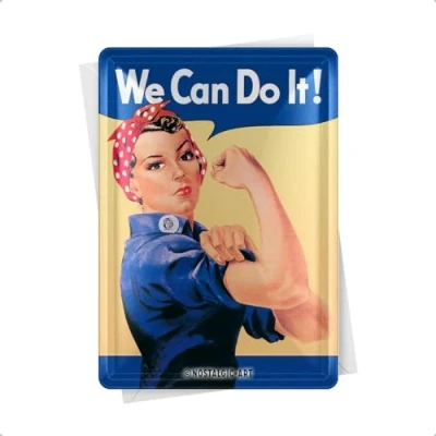 Afbeelding van We Can Do It ! Metalen Postcard 10 x 14 cm.