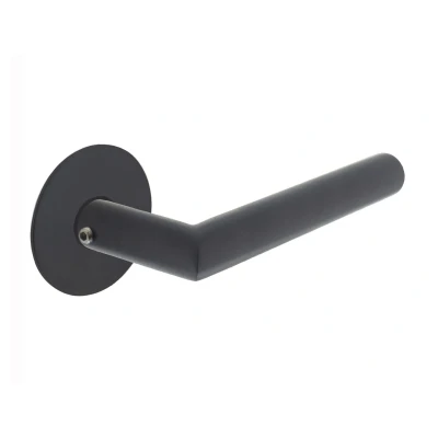 Afbeelding van Intersteel Deurklink RVS zwart Jura met zelfklevend rozet Ø55x2 mm