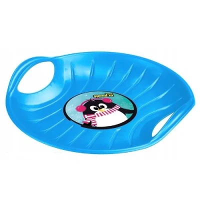 Image de Plateau de glisse luge hiver neige en plastique 60 x cm Bleu