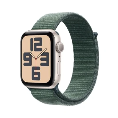 Afbeelding van Apple Watch Se GPs 44mm Starlight Aluminium Case Lake Green Sport Loop