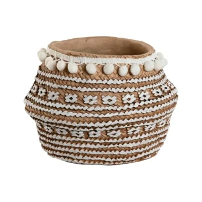 Afbeelding van Grondlegger Home ESPRIT Wit Bruin Beige Lichtbruin Cement Tropisch 25 x 18 cm