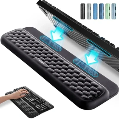 Afbeelding van Vaydeer Polssteun voor mechanisch toetsenbord, compleet met stickers, ergonomisch bureaukussen typen op computer, kantoor, werk, thuisgames, traagschuim,
