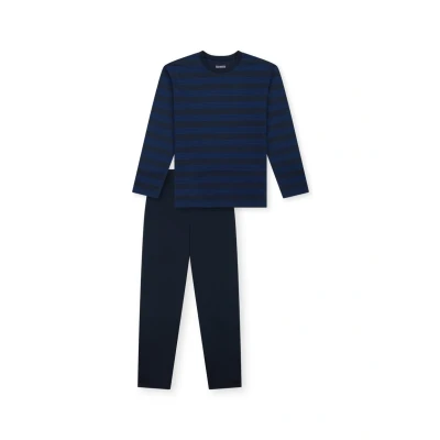 Afbeelding van Schiesser SET Pyjama, Heren, Maat: 140, Nachtblau