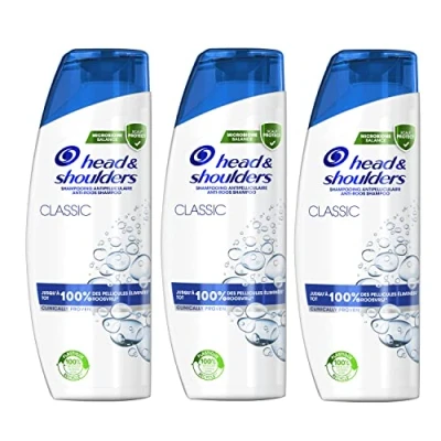 Afbeelding van Head &amp; Shoulders Klassieke anti roos shampoo, tot 100% van de roos, klinisch bewezen, dermatologisch getest, 3 x 500 ml