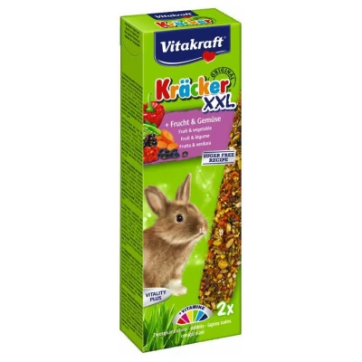 Afbeelding van Vitakraft Konijn Kracker XXL Konijnensnack 3 x Fruit &amp; Groente