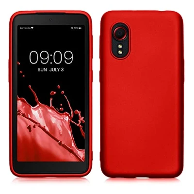 Afbeelding van kwmobile telefoonhoesje geschikt voor Samsung Galaxy Xcover 5 Hoesje smartphone Back cover in metallic donkerrood