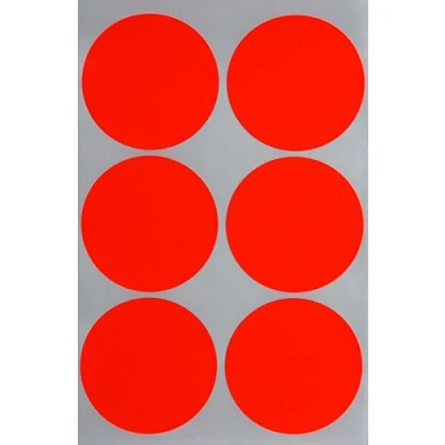 Afbeelding van Royal Green 72 ronde stickers, 5 cm, neonrood, 50 mm