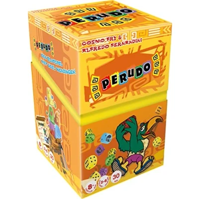 Image de Asmodee Perudo FR NL Jeu de Dés et Bluff dès 8 ans d&#039;Ambiance Stratégie Familial Société avec Sac Voyage 2 à 6 Joueurs Partie 30 Min