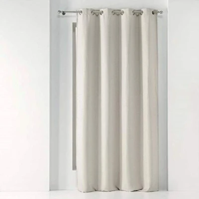 Afbeelding van Gordijnen Kant en klaar Tramina met ringen geweven naturel verduisterend 135x240cm