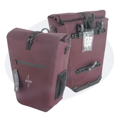 Afbeelding van Voltano Luxe E bike Fietstas 28L Bordeaux Rood Pakaftas Met Laptop vak
