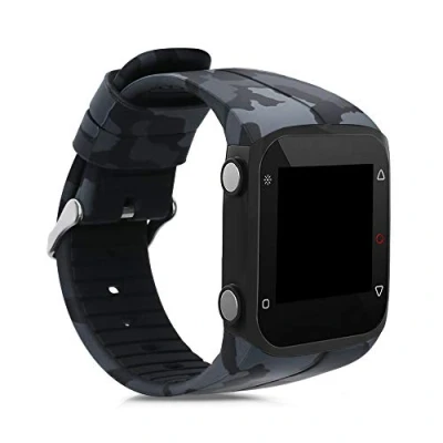 Afbeelding van kwmobile polsband geschikt voor Polar M400 / M430 fitness tracker sport gemaakt van TPU en siliconen camouflage donkergrijs zwart lichtgrijs