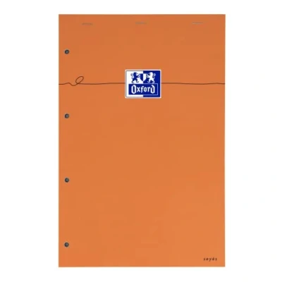 Afbeelding van OXFORD 5 stuks notitieblok A4+ (21 x 31,5 cm) geperforeerd grote ruiten Seyes 160 vellen genieten cover kaart oranje