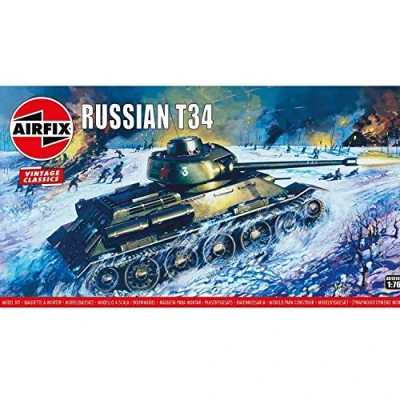 Afbeelding van Airfix Russian T34 (Af01316v) modelbouwsets, hobbybouwspeelgoed voor kinderen, modelverf en accessoires
