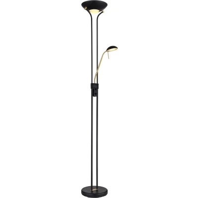 Afbeelding van Vloerlamp Leonas messing/zwart