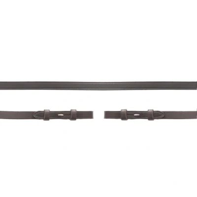 Image de Schockemöhle Rênes de Filet Cuir Marron foncé/Argent Poney