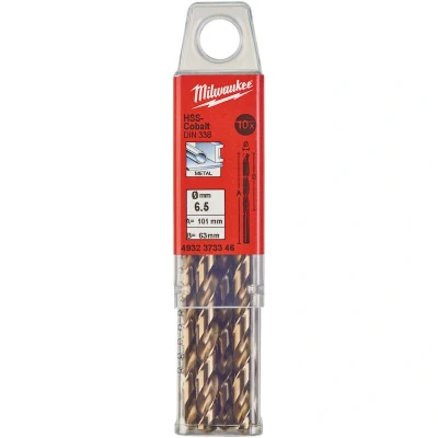 Image de MILWAUKEE 4932373346 Mèche métallique HSS G Cobalt 6.5x101mm (10 pcs)
