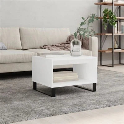Afbeelding van Salontafel 60x50x40 cm bewerkt hout wit
