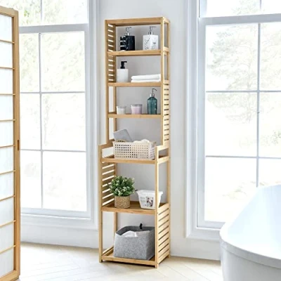 Afbeelding van Staand rek Forssa bamboe 165x42x28 cm houtkleurig