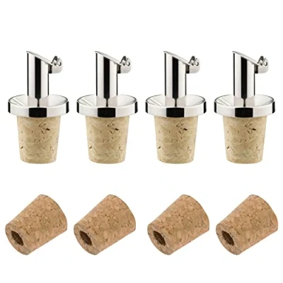 Afbeelding van Westmark 478022E3 set van 4 olie /azijnschenktuit + reservedoppen, met stop, metaal en roestvrij staal, natuurlijke sluiting, speciaal voor roestvrijstalen