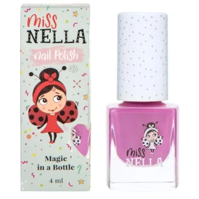 Afbeelding van Miss Nella LITTLE POPPET paarse nagellak voor kinderen, op waterbasis en geurloos, gemakkelijk te verwijderen.