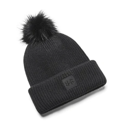 Afbeelding van Under Armour Halftime Ribbed Pom Zwart