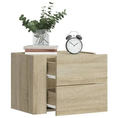 Afbeelding van vidaXL Nachtkastjes 2 st wandgemonteerd 45x30x35 cm sonoma eikenkleur