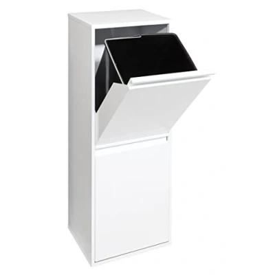 Afbeelding van ARREGUI CR201 B Basic afvalemmer met 2 uitneembare binnenemmers, kunststof, x 17 liter (34 liter), 90,5 30,5 24,5 cm, wit