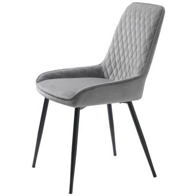 Afbeelding van Hygge Interiors Miltona Eetkamerstoel Velvet Grijs