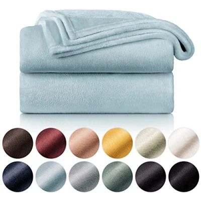 Afbeelding van Blumtal Fleece Deken Super Zacht Plaid 150x200 cm Licht Blauw