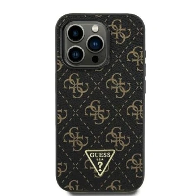 Afbeelding van GUESS, Hoesje Geschikt voor Apple iPhone 16 Patroon 4G Driehoek Ultra Chic, Zwart