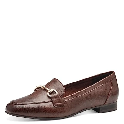 Afbeelding van Marco Tozzi Instappers, Dames, Maat: 39, Chestnut Hoogwaardig imitatieleer