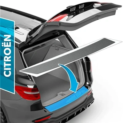 Afbeelding van uProtect Bumperbescherming folie voor Citroën Spacetourer I 2016 2024: bumperbescherming, krasbescherming, lakbeschermingsfolie Zelfklevende carbon look