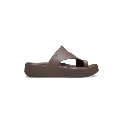 Afbeelding van Crocs Getaway Sandales compensées avec boucle d&#039;orteil pour femme, truffe, pointure 38, 38/39 EU