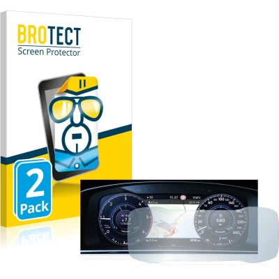 Afbeelding van BROTECT Screenprotector voor Volkswagen Golf 7 Facelift (2016 2019) Active Info Display 12.3&quot; Folie Beschermfolie transparant (2 Stuks)