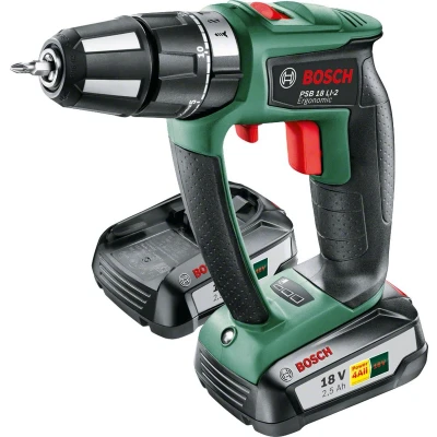 Afbeelding van Bosch Home and Garden PSB 18 LI 2 Ergonomic Accu klopboor/schroefmachine snelheden Incl. accus, koffer