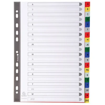 Image de Intercalaires alphabétiques pp couleurs 12/100 az A4