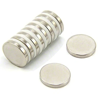 Afbeelding van First4magnets N42 neodymium magneten Ø 20 mm x 3 dikte trekken 4,6 kg (10 stuks) zilver, 25 10 cm