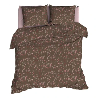 Afbeelding van Satin d&#039;Or Muriel Dekbedovertrek Tweepersoons 200x200/220 cm Taupe/Rose