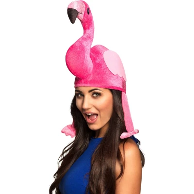Afbeelding van Boland Hoed Flamingo Roze 58 Volwassenen Vrouwen Hawaii Dieren Grappig Fout
