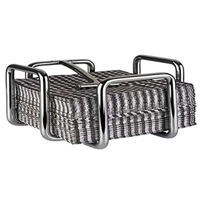 Afbeelding van APS Roestvrijstalen handdoekhouder &quot;Hero&quot; voor ca. 65 cocktailservetten, met gewichten, 14,5 x cm, hoogte 10 cm