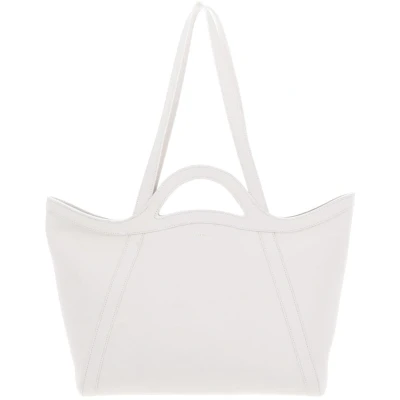 Afbeelding van COCCINELLE Leren Schoudertas Shopper Amalia Handbag Grained Leather Blanco Wit