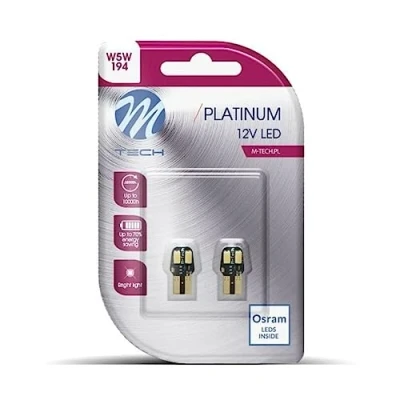 Afbeelding van M Tech Led W5W 12V 2W Platinum Canbus 4x Osram diode Wit Set