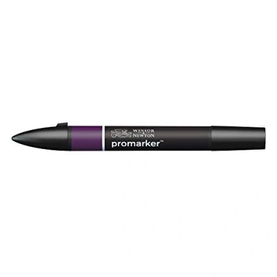 Image de Winsor &amp; Newton ProMarker 0203290 Marqueur professionnel pour mise en page à 2 pointes, fines et larges dessin, design Aubergine